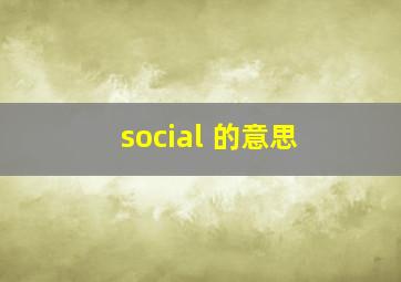 social 的意思